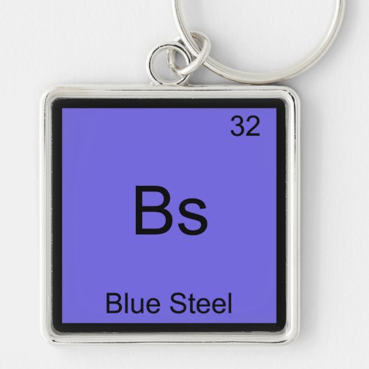 Bs - Blue Steel Grappig Chemie Elementsymbool T-sh Sleutelhanger (Voorkant)