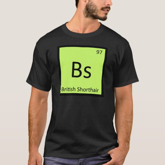 Bs - Britse Korthaar Kat Chemie Element T-shirt (Voorkant)