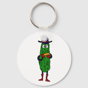 BS- Funny Pickle Palling Harmonica Cartoon Sleutelhanger