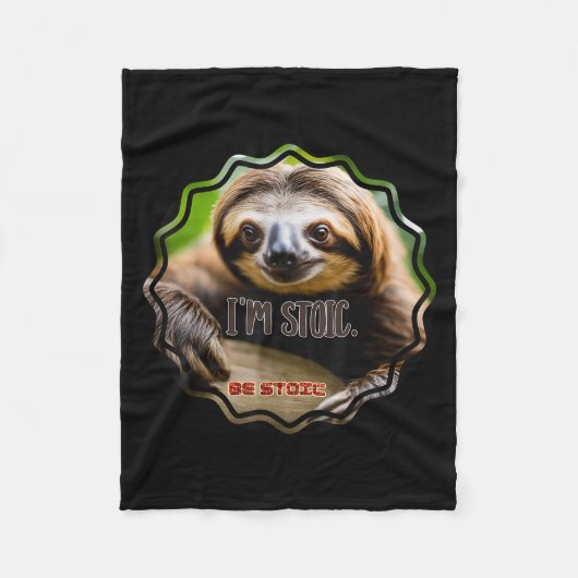 Bs Im Stoic Sloth Fleece Deken (Voorkant)