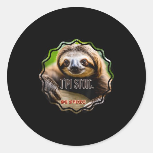 Bs Im Stoic Sloth Ronde Sticker (Voorkant)