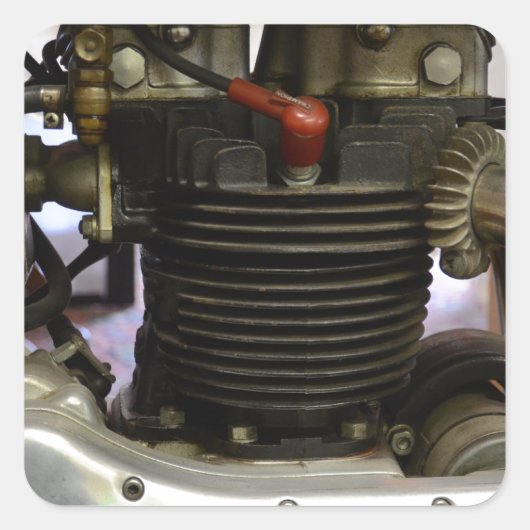 BSA A7-motor Vierkante Sticker (Voorkant)