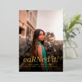 BSC RN 4 Foto's Verpleegkundig Afstuderen Folie Uitnodiging (Staand Voorkant)