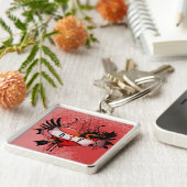 BSF Beste Zuster Vriend Voor Altijd Grunge Hart Sleutelhanger (Zijkant)