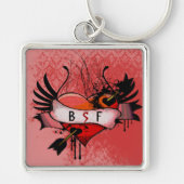 BSF Beste Zuster Vriend Voor Altijd Grunge Hart Sleutelhanger (Voorkant)