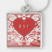 BSF Beste Zuster Vriend Voor Altijd Grunge Hart Sleutelhanger (Voorkant)