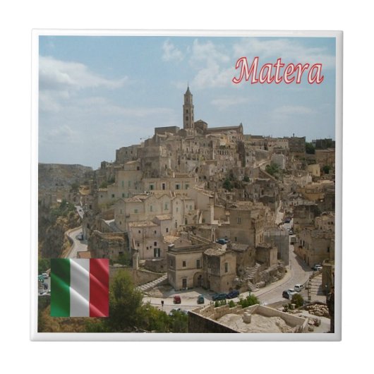 BSL016 MATERA De Sassi van Matera, Tegeltje (Voorkant)