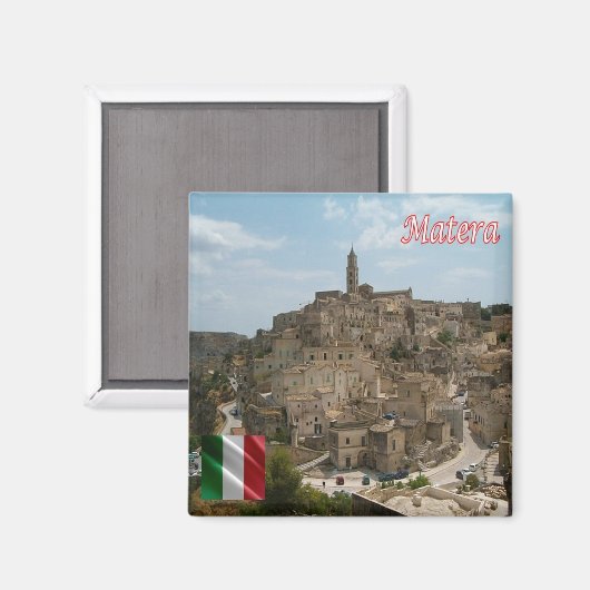 BSL016 MATERA - The Sassi of Matera - Fridge Magneet (Voorkant / Achterkant)