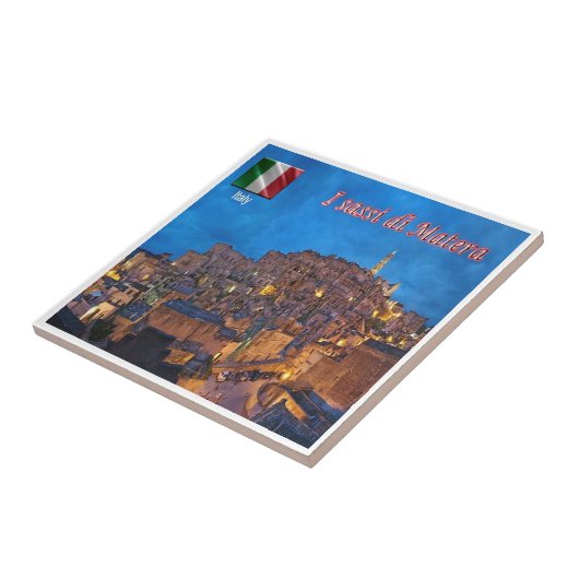 BSL017 MATERA, De Sassi van Matera, Tegeltje (Zijkant)