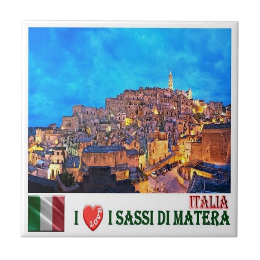 BSL018 MATERA De Sassi van Matera I Love, Tegeltje (Voorkant)