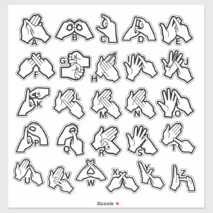 BSL/Auslan Alfabet Sticker – Visueel Leermiddel