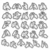 BSL/Auslan Alfabet Sticker – Visueel Leermiddel (Voorkant)