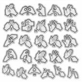 BSL/Auslan Alphabet Sticker – Visual Learning Aid (Voorkant)