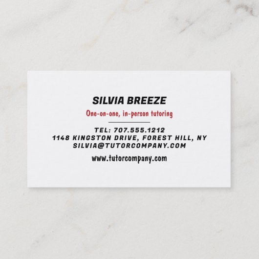 BSL, oké Gesture, Sign Language Tutor, leraar Visitekaartje (Achterkant)