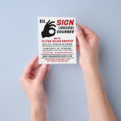 BSL, Oke Gesture, Taalcursus Advert. Flyer (Hand)