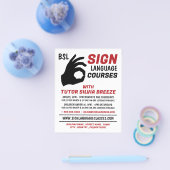 BSL, Oke Gesture, Taalcursus Advert. Flyer (Enkel)