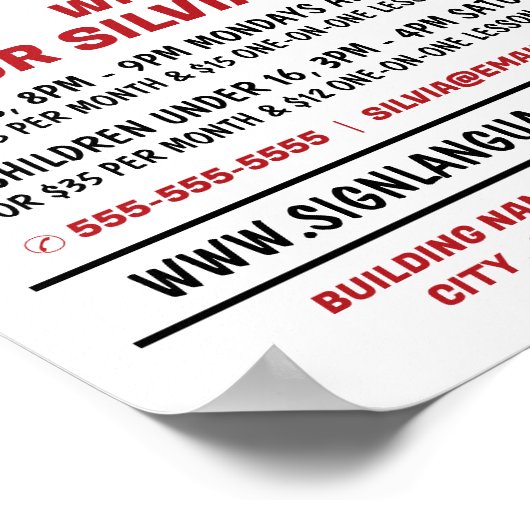 BSL, Oke Gesture, Taalcursus Advert. Poster (Hoek)