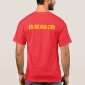 @BSLADE-tekenreeks geel op rood T-shirt (Achterkant)
