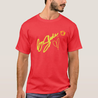 @BSLADE-tekenreeks geel op rood T-shirt
