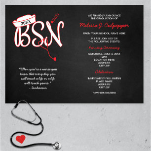 BSN afstudeeruitnodigingen met verpleegkundige off Kaart