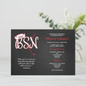 BSN afstudeeruitnodigingen met verpleegkundige off Kaart (Staand voorkant)