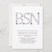 BSN afstuderen feest, bloemenverpleegkundige paars Kaart (Voorkant)