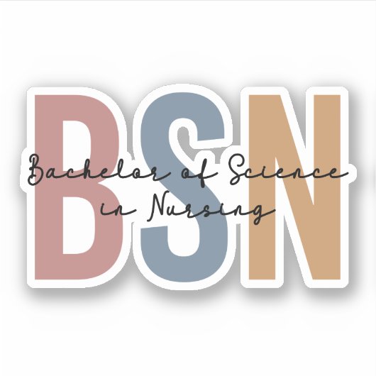 BSN Bachelor of Science in Nursing Afstuderen Sticker (Voorkant)