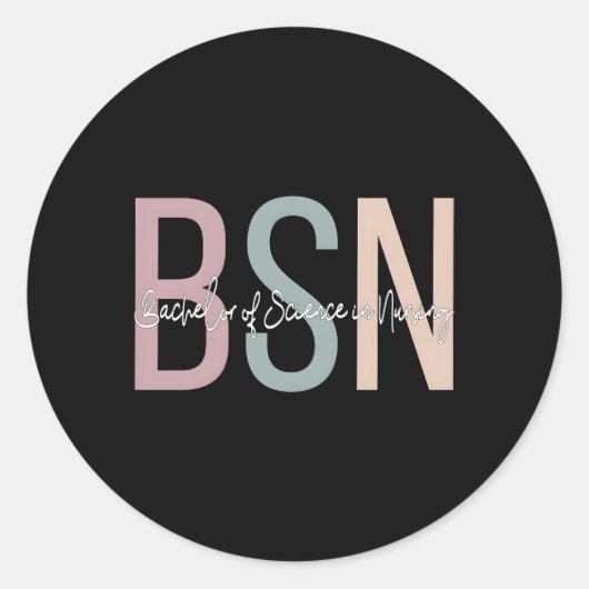 Bsn Boho bachelor van de wetenschap in de verpleeg Ronde Sticker (Voorkant)
