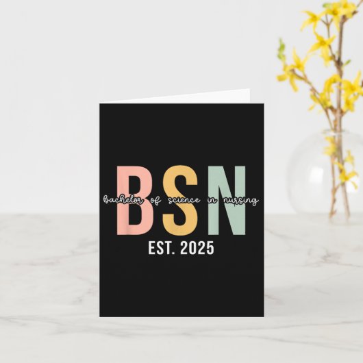 BSN Est. 2025 Bachelor of Science in de verpleegku Kaart (Gele Bloem)