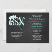 BSN foto afstuderen feest, turquoise Kaart (Voorkant)