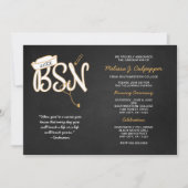 BSN foto afstuderen pinning party, zwart goud Kaart (Voorkant)