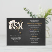 BSN foto afstuderen pinning party, zwart goud Kaart (Staand voorkant)