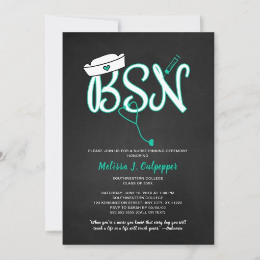 BSN FOTO verpleegkundige afstudeerfeest pinning ce Kaart (Voorkant)