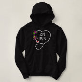 BSN geregistreerd verpleeghuis Floral Stethoscoop Hoodie (Design voorkant)