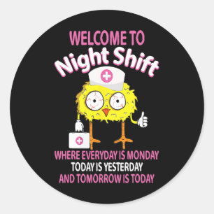 BSN LPN kan grappig verpleegkuiken welkom bij de a Ronde Sticker