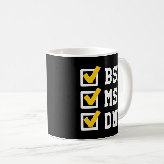 BSN MSN DNP Doctoraat Degree Checklist Afstuderen Koffiemok (Voorkant rechts)