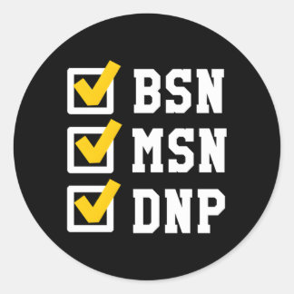 BSN MSN DNP Doctoraat Degree Checklist Afstuderen Ronde Sticker
