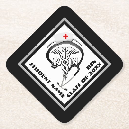 BSN - RN Afstuderen Afstuderen Kartonnen Onderzetters (Voorkant)