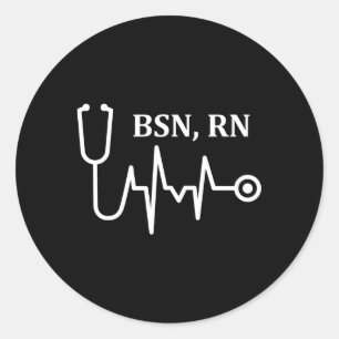 BSN RN geregistreerd verpleegkundige medische stet Ronde Sticker