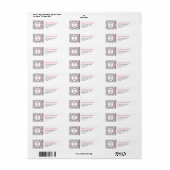 BSN RN LPN Damast Caduceus Zwart Heet roze Etiket (Full Sheet)
