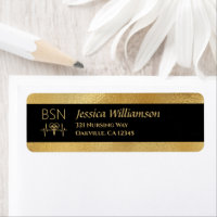BSN RN Nurse Afstuderen Black Gold Return-adres