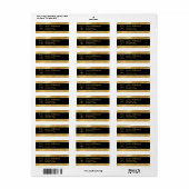 BSN RN Nurse Afstuderen Black Gold Return-adres Etiket (Full Sheet)