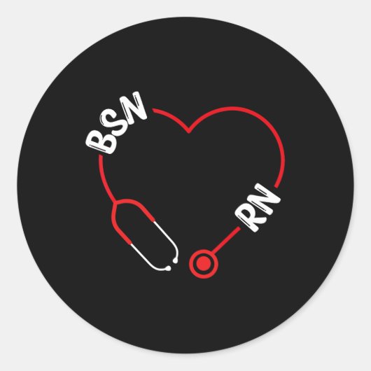 BSN RN Nurse Afstuderen Nursing Essentials BSN Nur Ronde Sticker (Voorkant)