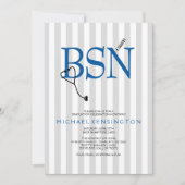 BSN RN verpleegster afstuderen nodigt/GRAY STRIPES Kaart (Voorkant)