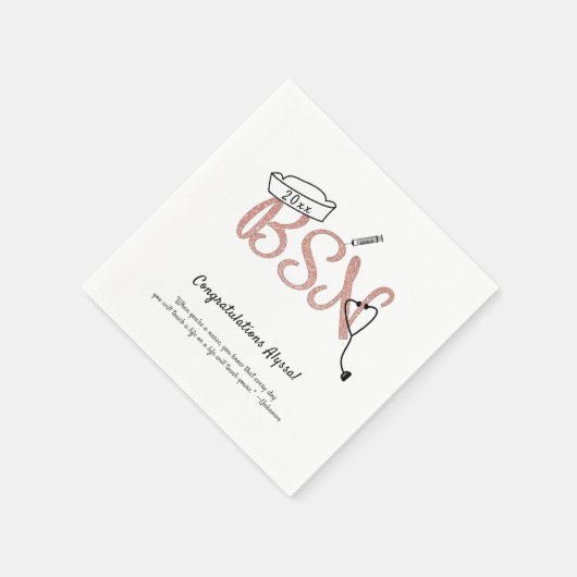 BSN Roos Gold Glitter-decor verpleegster Servet (Hoek)