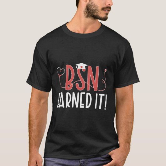 BSN verdiende het BSN Afstuderen BSN Afstuderen BS T-shirt (Voorkant)