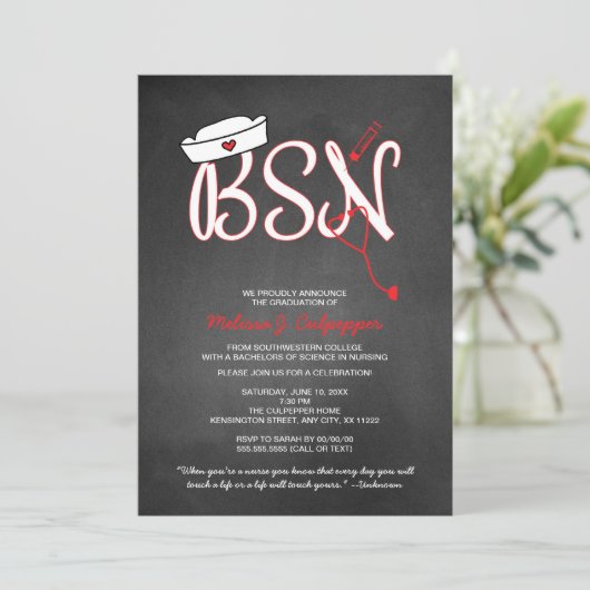 BSN verpleegkundige afstudeerfeest pinning ceremon Kaart (Staand voorkant)