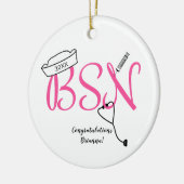 BSN verpleegkundige afstuderen aandenken Keramisch Ornament (Links)