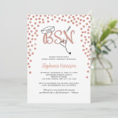 BSN verpleegkundige afstuderen roos gouden confett Kaart (Staand voorkant)