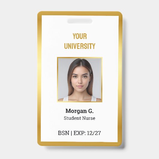 BSN Verpleegster Aangepaste fotonaam Badge (Voorkant)